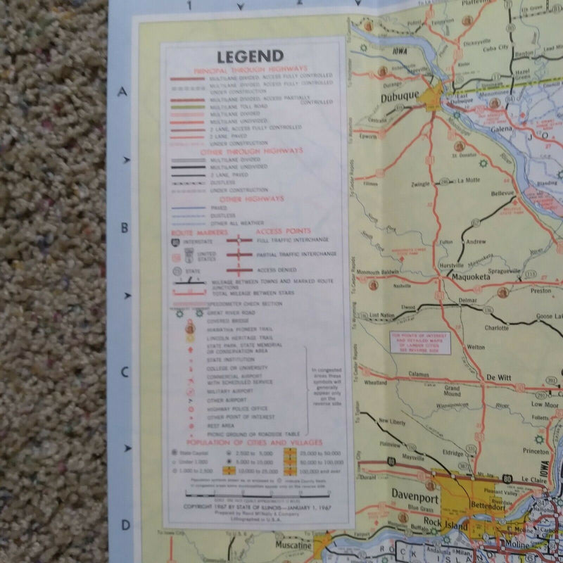 Load image into Gallery viewer, Illinios Official Highway Map 1967