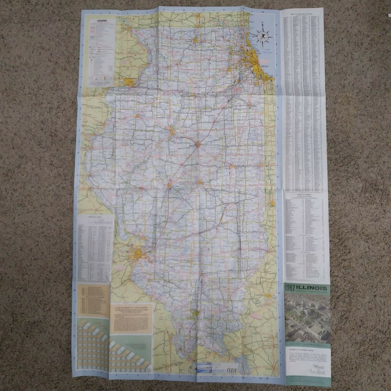 Load image into Gallery viewer, Illinios Official Highway Map 1967