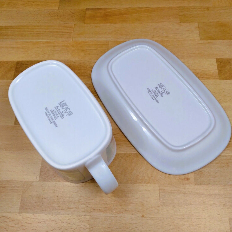 Load image into Gallery viewer, Mikasa Intaglio Fantazz Gravy Boat & Under Plate CAC64 Dinnerware John Bergen