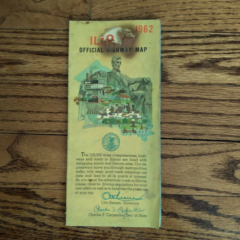 Load image into Gallery viewer, 1962 Official Illinois State Highway Transportation Travel Road Map