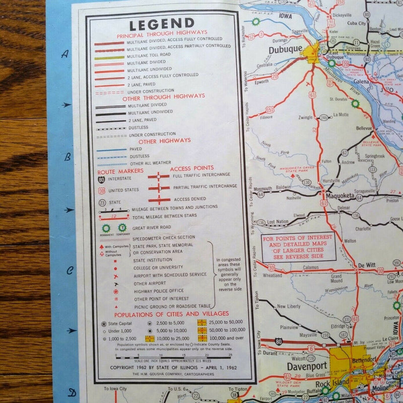 Load image into Gallery viewer, 1962 Official Illinois State Highway Transportation Travel Road Map