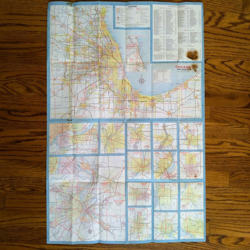 Load image into Gallery viewer, 1962 Official Illinois State Highway Transportation Travel Road Map