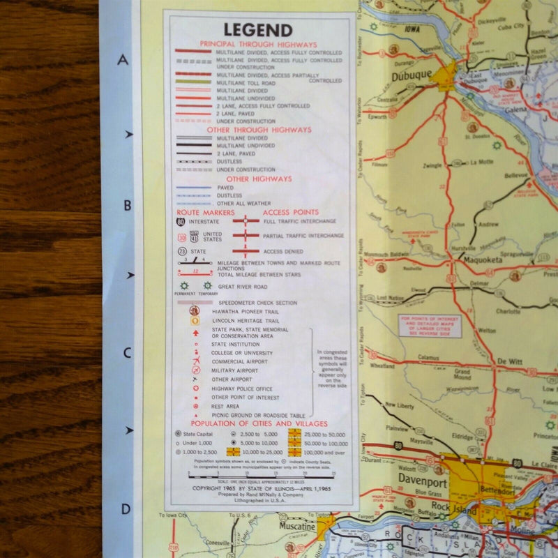 Load image into Gallery viewer, Official 1965 Illinois State Highway Transportation Travel Road Map