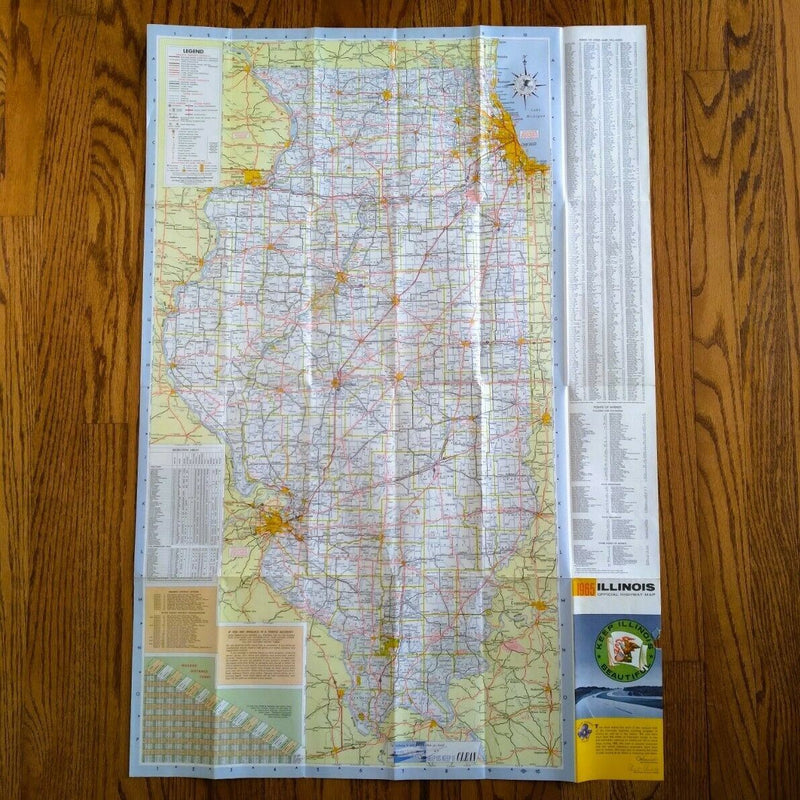 Load image into Gallery viewer, Official 1965 Illinois State Highway Transportation Travel Road Map