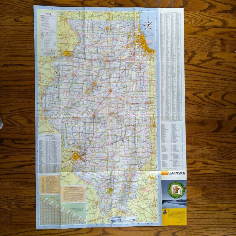 Load image into Gallery viewer, Official 1965 Illinois State Highway Transportation Travel Road Map