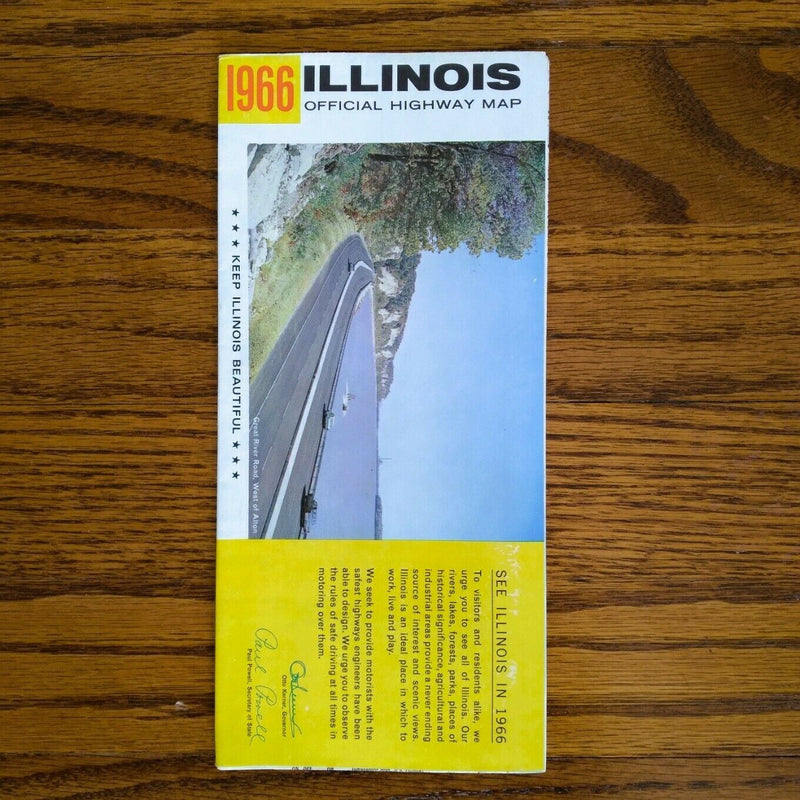 Load image into Gallery viewer, 1966 Official Illinois State Highway Transportation Travel Road Map
