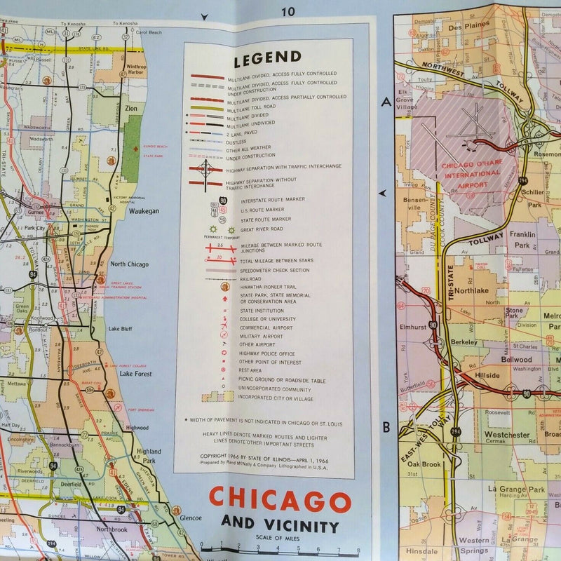 Load image into Gallery viewer, 1966 Official Illinois State Highway Transportation Travel Road Map