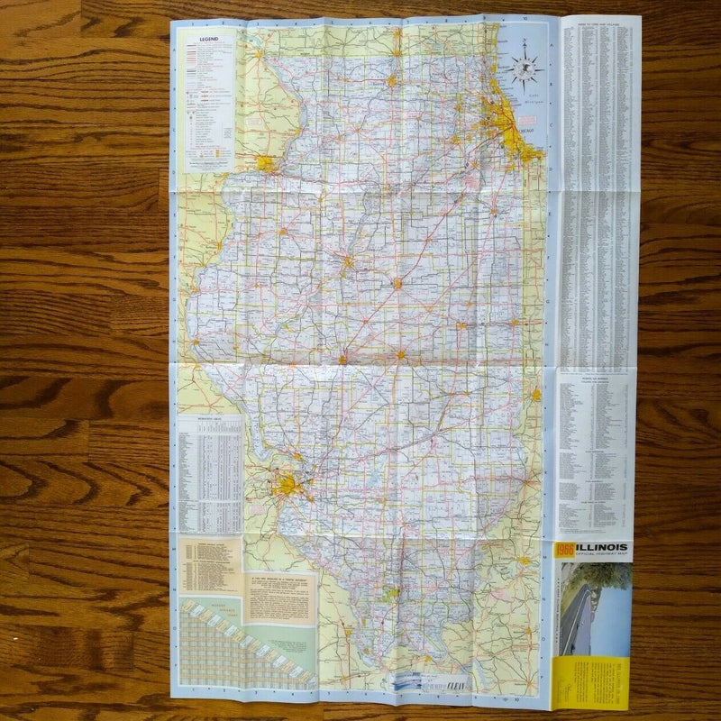 Load image into Gallery viewer, 1966 Official Illinois State Highway Transportation Travel Road Map