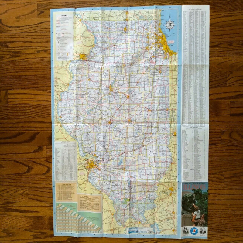 Load image into Gallery viewer, 1968 Official Illinois State Highway Transportation Travel Road Map