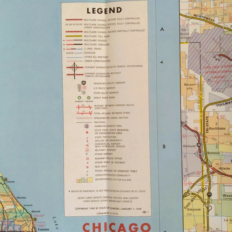 Load image into Gallery viewer, 1968 Illinois State Highway City Supplemental Transportation Travel Road Map