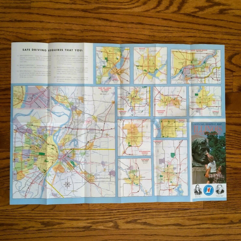 Load image into Gallery viewer, 1968 Illinois State Highway City Supplemental Transportation Travel Road Map