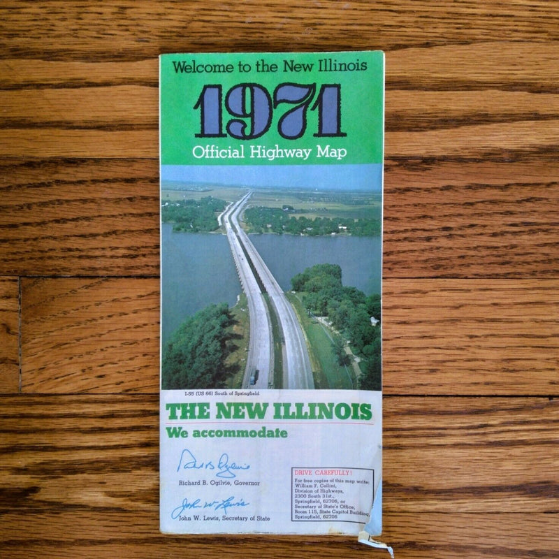 Load image into Gallery viewer, 1971 Official Illinois State Highway Transportation Travel Road Map