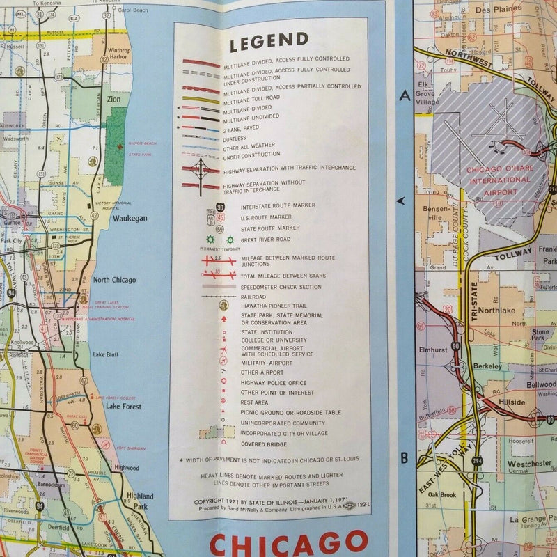Load image into Gallery viewer, 1971 Official Illinois State Highway Transportation Travel Road Map