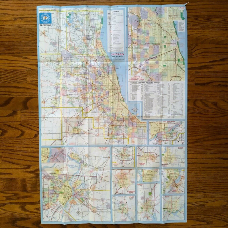 Load image into Gallery viewer, 1971 Official Illinois State Highway Transportation Travel Road Map