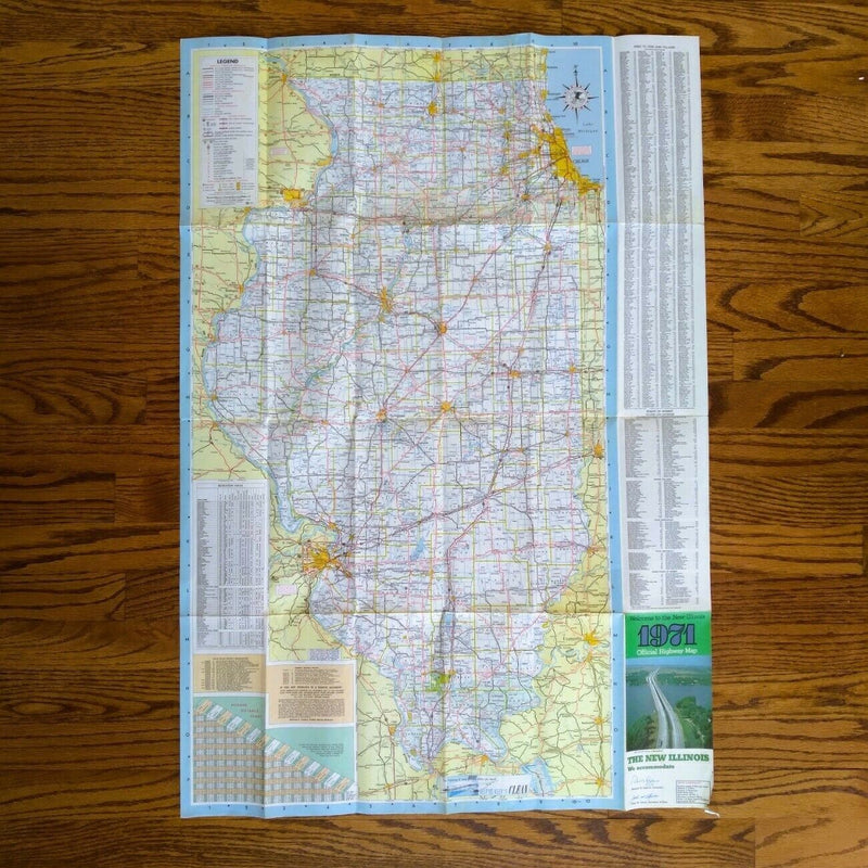 Load image into Gallery viewer, 1971 Official Illinois State Highway Transportation Travel Road Map