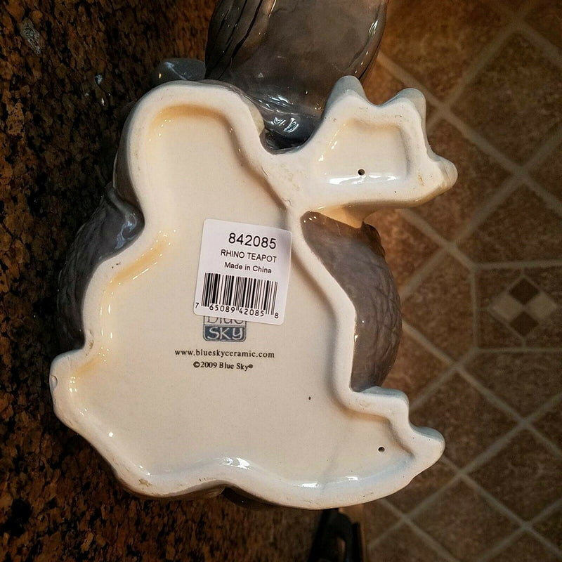 Load image into Gallery viewer, Rhino Teapot Ceramics by Blue Sky Clayworks Design Lynda Corneille Animal Decor