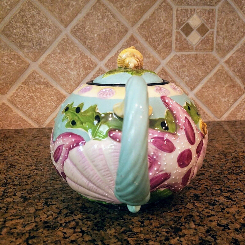 Load image into Gallery viewer, Star Fish Teapot Ceramic Blue Sky Clayworks Heather Goldminc Kitchen Decor