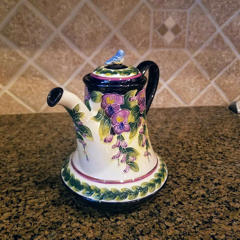 Load image into Gallery viewer, Whisteria Teapot with Blue Bird Ceramic Blue Sky Heather Goldminc Kitchen Decor