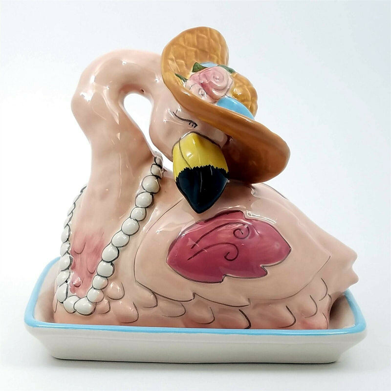 Load image into Gallery viewer, Flamingo Butter Dish Keeper Decorative Kitchen Collectible Décor Goldminc