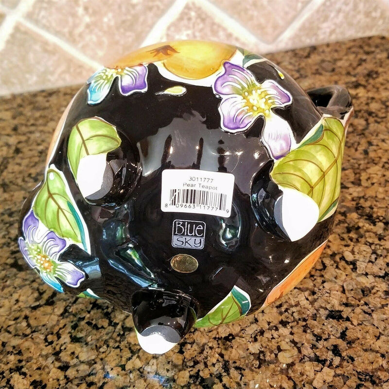 Load image into Gallery viewer, Pear Teapot Ceramic Blue Sky Clayworks Heather Goldminc Kitchen Decor