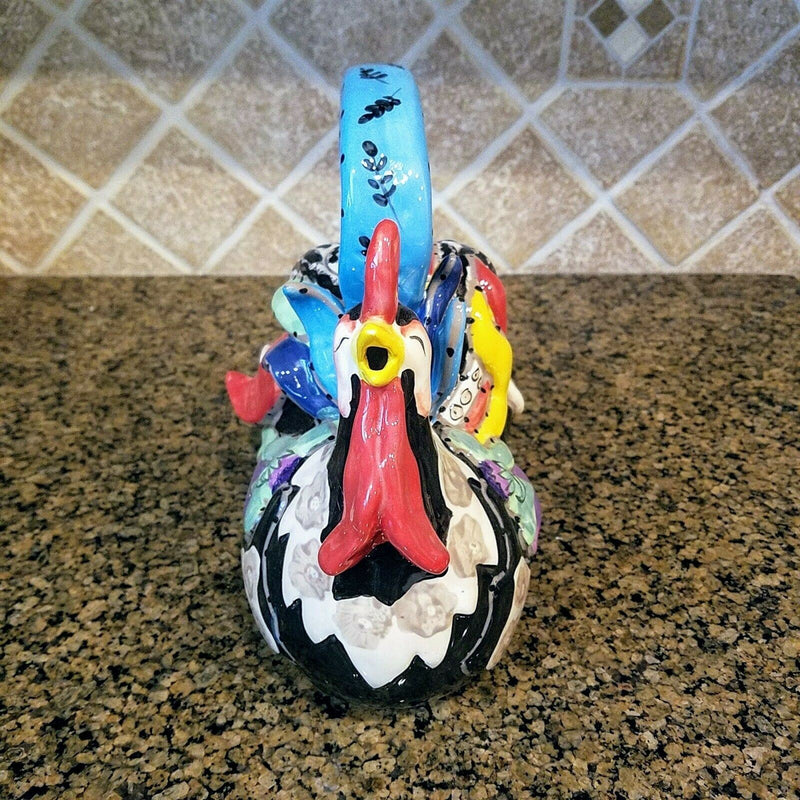 Load image into Gallery viewer, Rooster Ceramic Teapot Decorative Kitchen Decor New Blue Sky Heather Goldminc