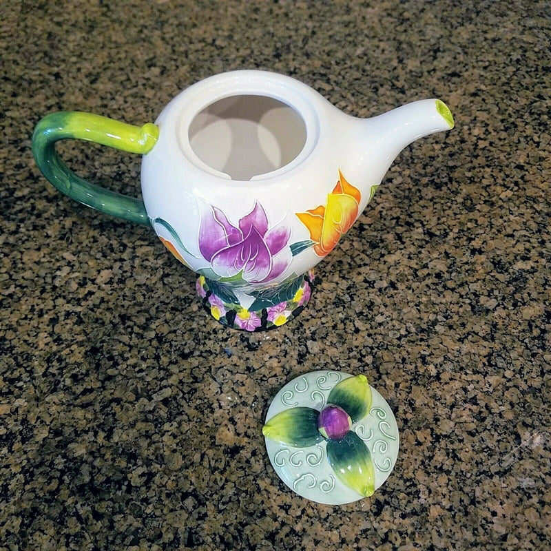 Load image into Gallery viewer, Tulip Teapot Ceramics Flower Collectable Tea Pot by Blue Sky Heather Goldminc