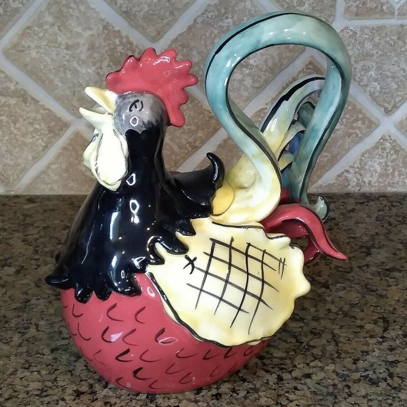Load image into Gallery viewer, Alberto Alto Rooster Teapot Farm Animal Cermics Tea Pot Home Décor by Blue Sky