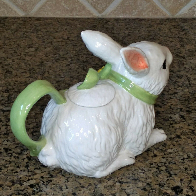 Load image into Gallery viewer, Blossom Bunny Teapot Decorative Kitchen Home Decor Blue Sky Clayworks