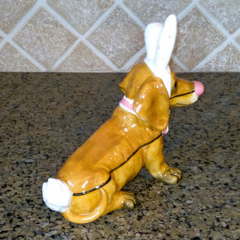 Load image into Gallery viewer, Bunny Dachshund Figurine Decorative Easter Home Décor Blue Sky Clayworks