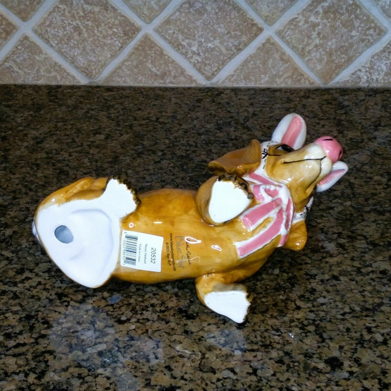 Load image into Gallery viewer, Bunny Dachshund Figurine Decorative Easter Home Décor Blue Sky Clayworks