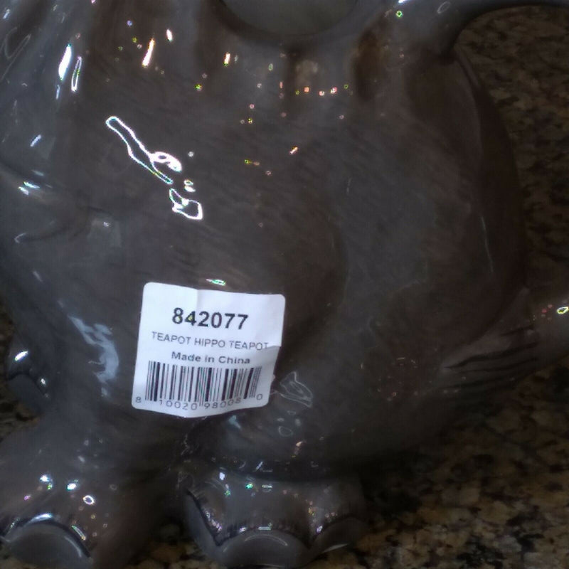 Load image into Gallery viewer, Hippo Teapot Collectible Decorative Home Decor Blue Sky Clayworks