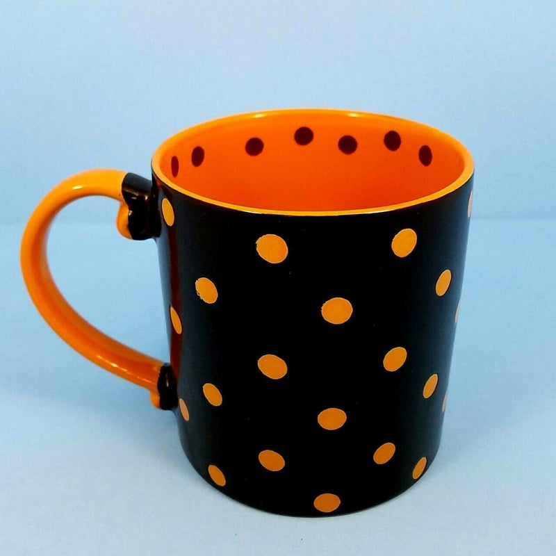 Load image into Gallery viewer, Halloween Cat Coffee Mug Black & Orange Ceramic Tea Cup 21oz by Blue Sky