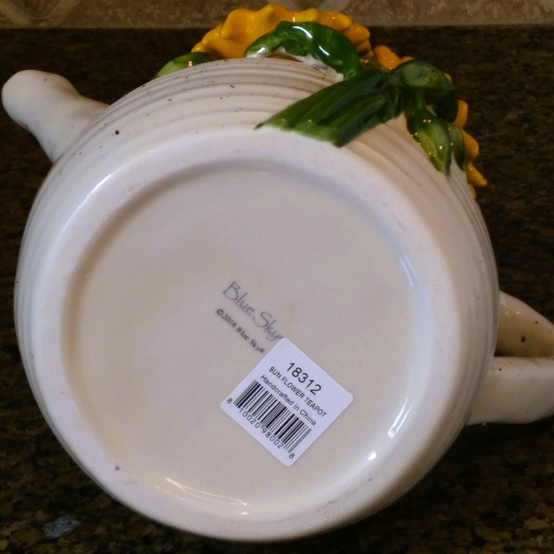 Load image into Gallery viewer, Sunflower Teapot Ceramics Floral Decor Collectable Tea Pot by Blue Sky Goldminc