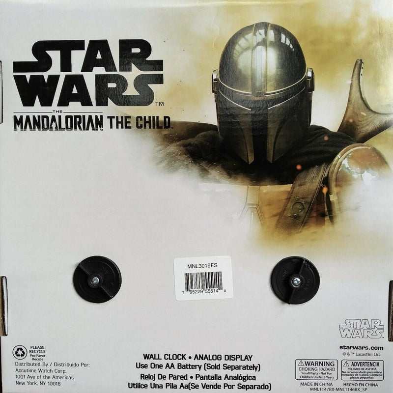 Load image into Gallery viewer, Mandalorian The Child Grogu Baby Yoda Wall Clock Star Wars Decor 9 3/4" Analog