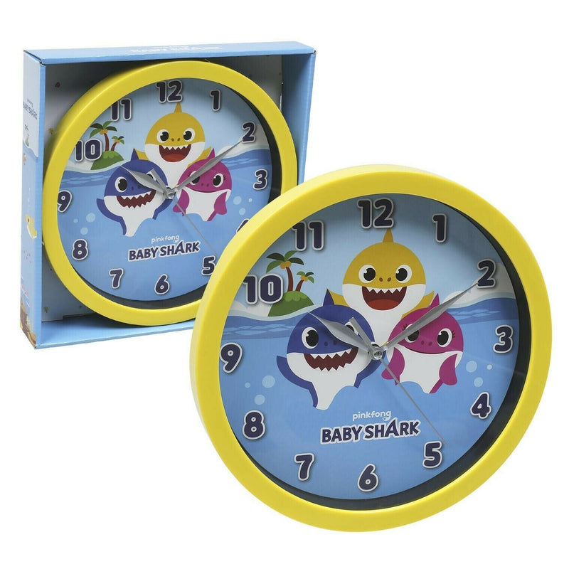 Load image into Gallery viewer, Baby Shark Analog Wall Clock Décor 9 3/4 Inches Nickelodeon Cartoon Pinkfong