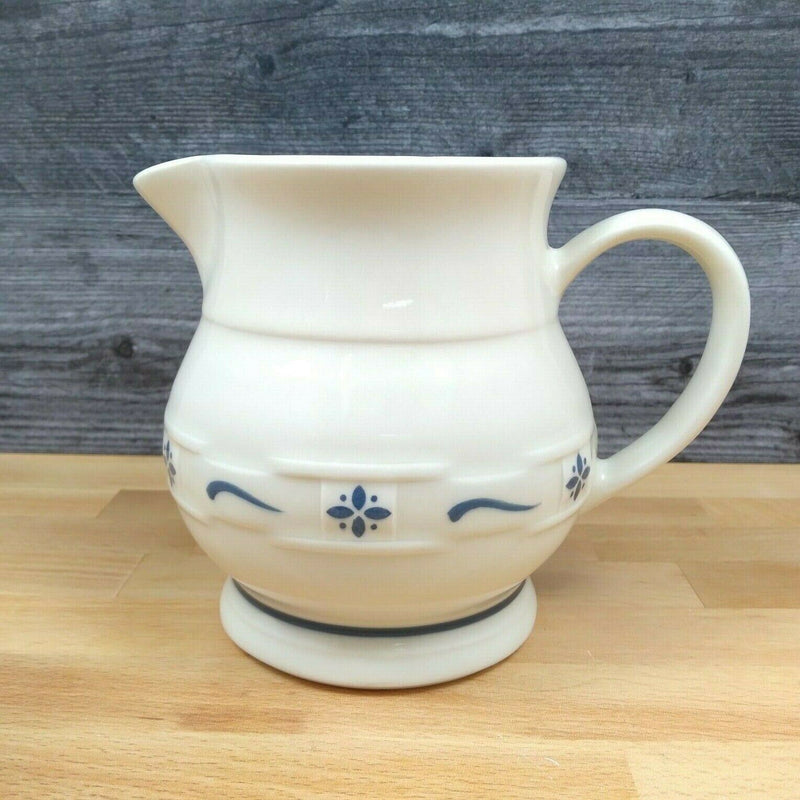 Load image into Gallery viewer, Longaberger Pitcher 32 oz 1qt Woven Traditions Classic Blue Carafe