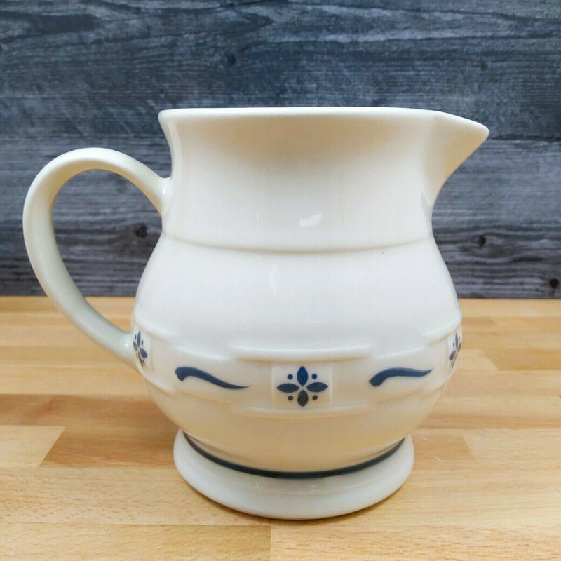 Load image into Gallery viewer, Longaberger Pitcher 32 oz 1qt Woven Traditions Classic Blue Carafe