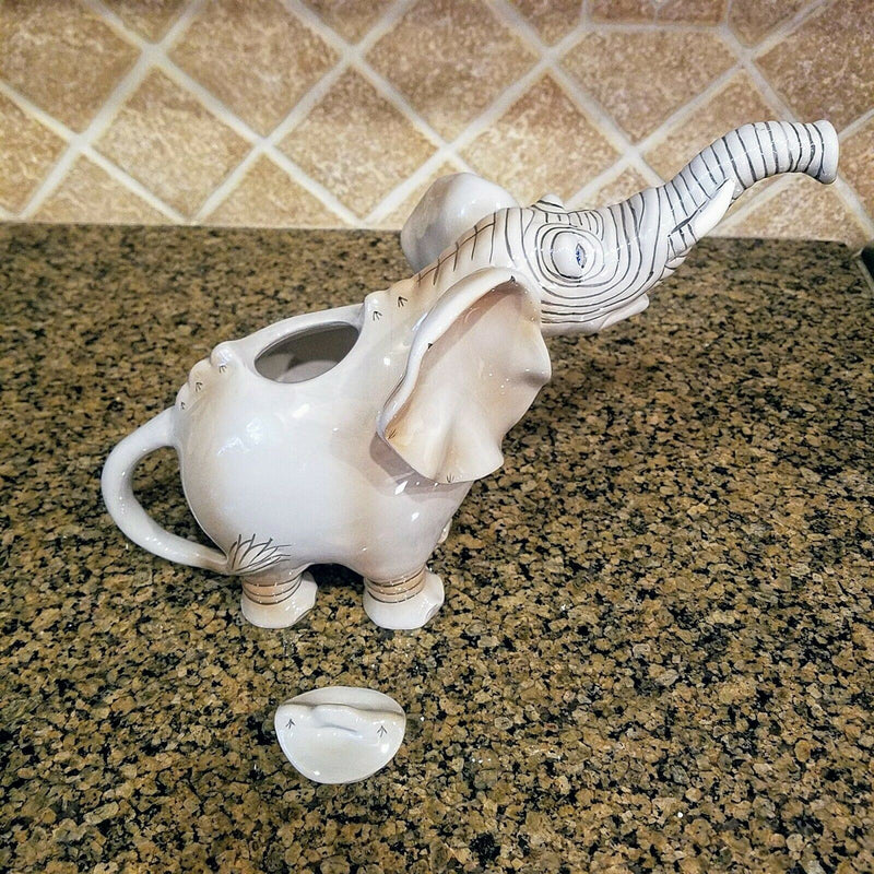 Load image into Gallery viewer, Elephant Teapot Ceramic Blue Sky Heather Goldminc Kitchen Decor