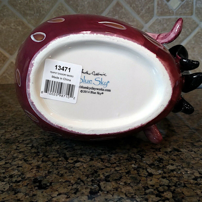 Load image into Gallery viewer, Diggory Basso Rooster Teapot Decorative Decor Blue Sky By Heather Goldminc