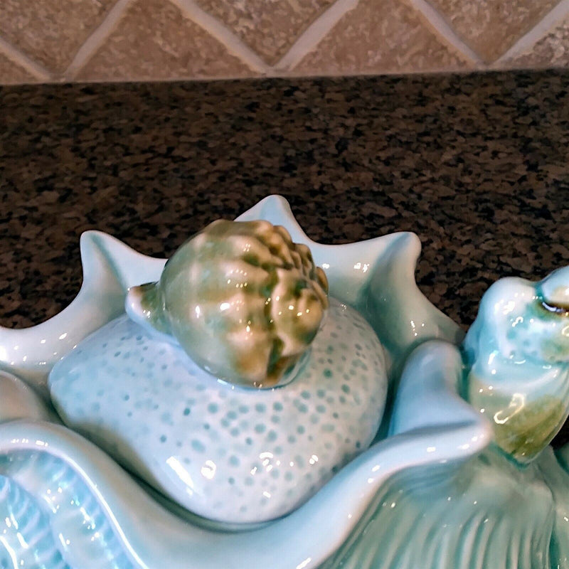 Load image into Gallery viewer, Shell Teapot Blue Decorative Sea Life Conch Cermics Decor Tea Pot by Blue Sky
