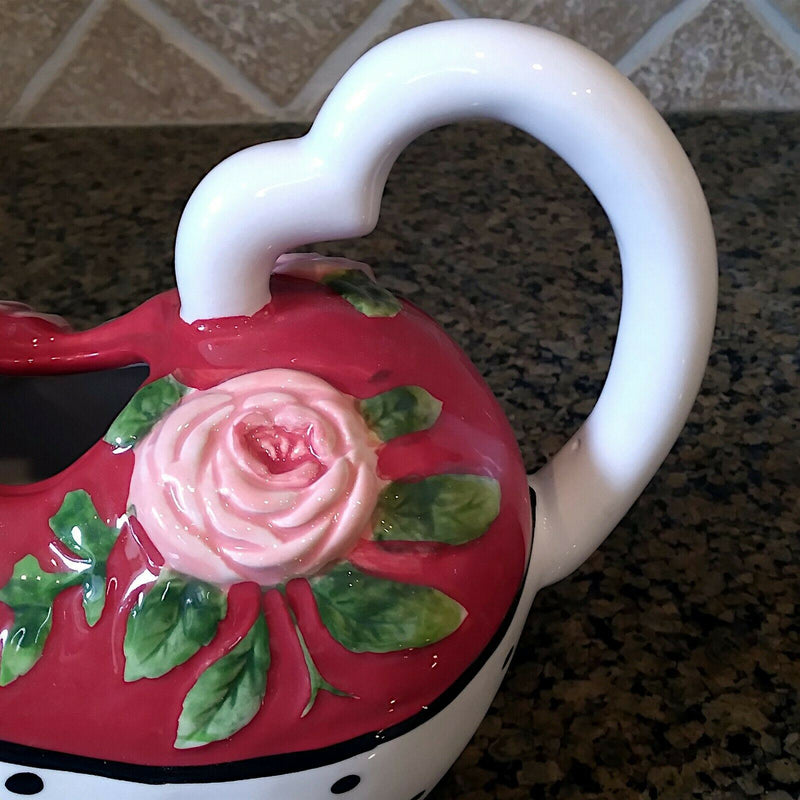 Load image into Gallery viewer, Valentines Day Teapot Foral Ceramics Decorative Home Décor by Blue Sky Goldminc