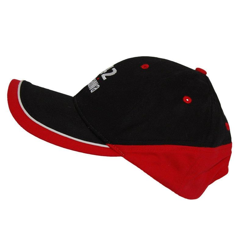 Load image into Gallery viewer, Shindaiwa 242 Farm Hat 5 Panel Ball Cap Black and Red Adjustable Vintage