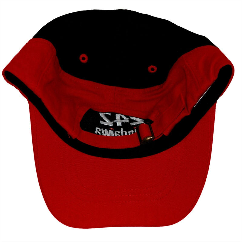 Load image into Gallery viewer, Shindaiwa 242 Farm Hat 5 Panel Ball Cap Black and Red Adjustable Vintage