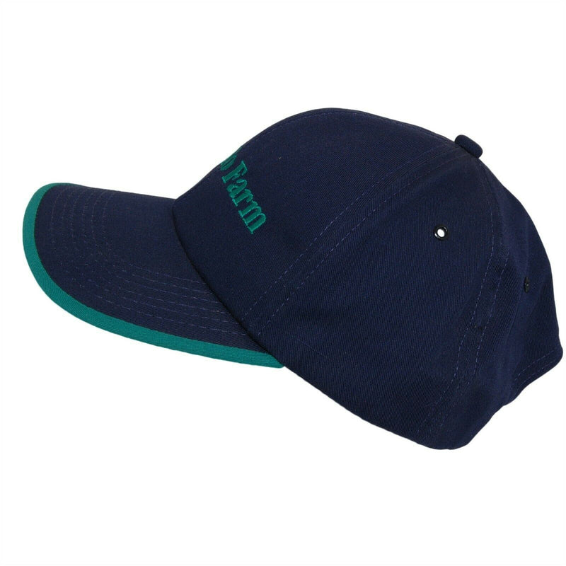 Load image into Gallery viewer, Born to Farm Hat 5 Panel Ball Cap Navy Blue and Green Adjustable Snapback