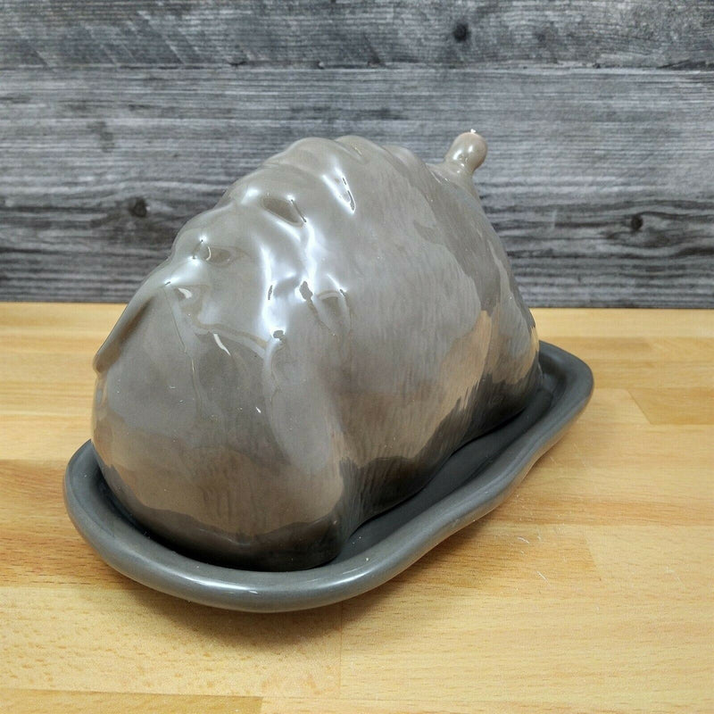 Load image into Gallery viewer, Hippo Butter Dish Ceramic by Blue Sky Lynda Corneille Kitchen Decorative