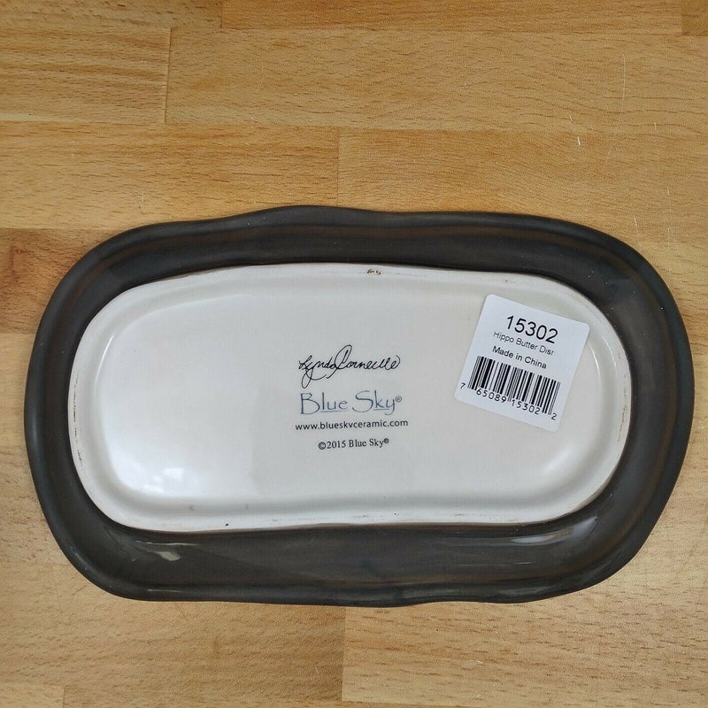 Load image into Gallery viewer, Hippo Butter Dish Ceramic by Blue Sky Lynda Corneille Kitchen Decorative
