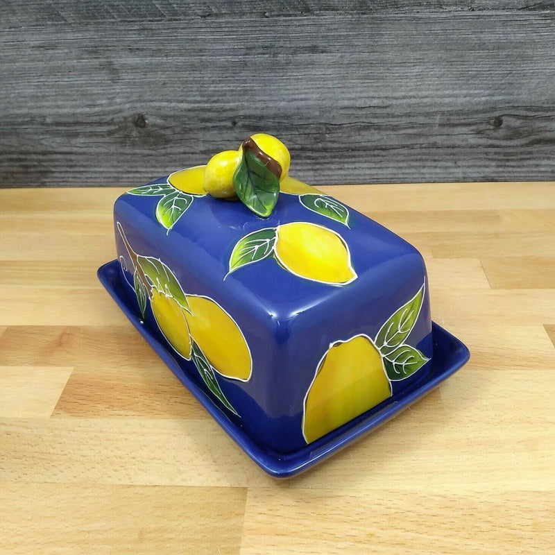Load image into Gallery viewer, Lemon Butter Dish Ceramic by Blue Sky Lynda Corneille Kitchen Decorative