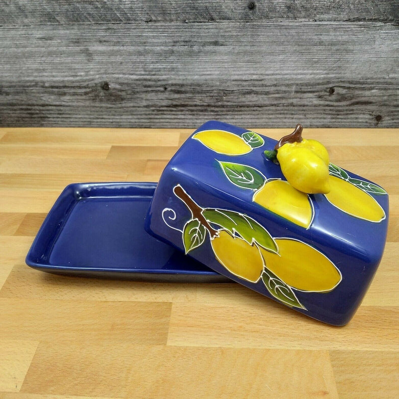 Load image into Gallery viewer, Lemon Butter Dish Ceramic by Blue Sky Lynda Corneille Kitchen Decorative