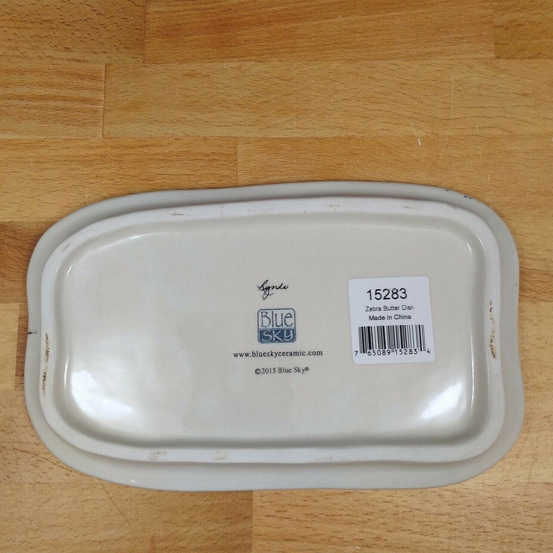 Load image into Gallery viewer, Zebra Butter Dish Ceramic by Blue Sky Lynda Corneille Kitchen Decorative