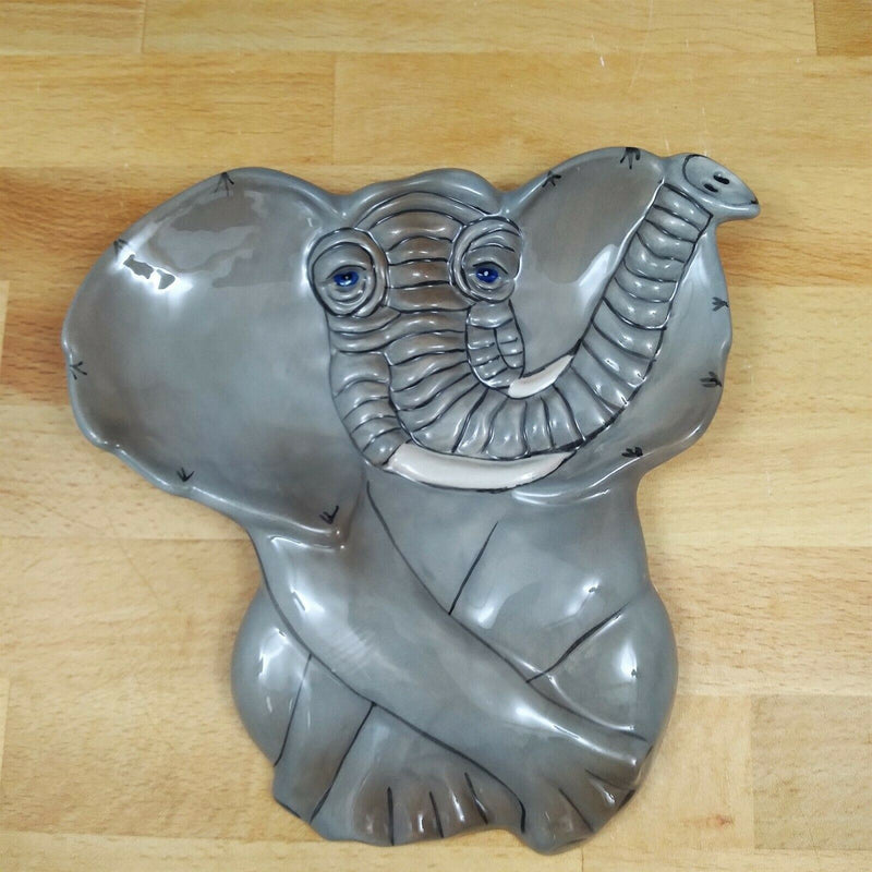 Load image into Gallery viewer, Elephant Spoon Rest Shaped Gray Ceramic by Blue Sky Lynda Corneille